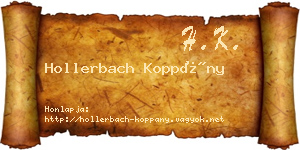 Hollerbach Koppány névjegykártya
